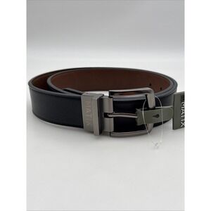 Matix Faux Leather Belt Men's Adult Size 38 Double Sided Black & Cognac New